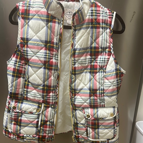 St. John Jackets & Blazers - St. John Multicolor Plaid Quilted Vest